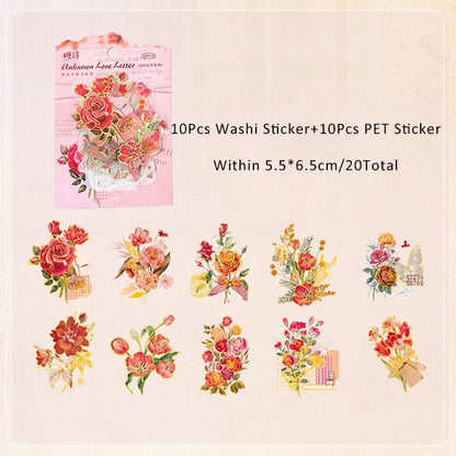 Time Floral Sticker Sheet – Vintage Aesthetic Journaling & Planner Sticker
