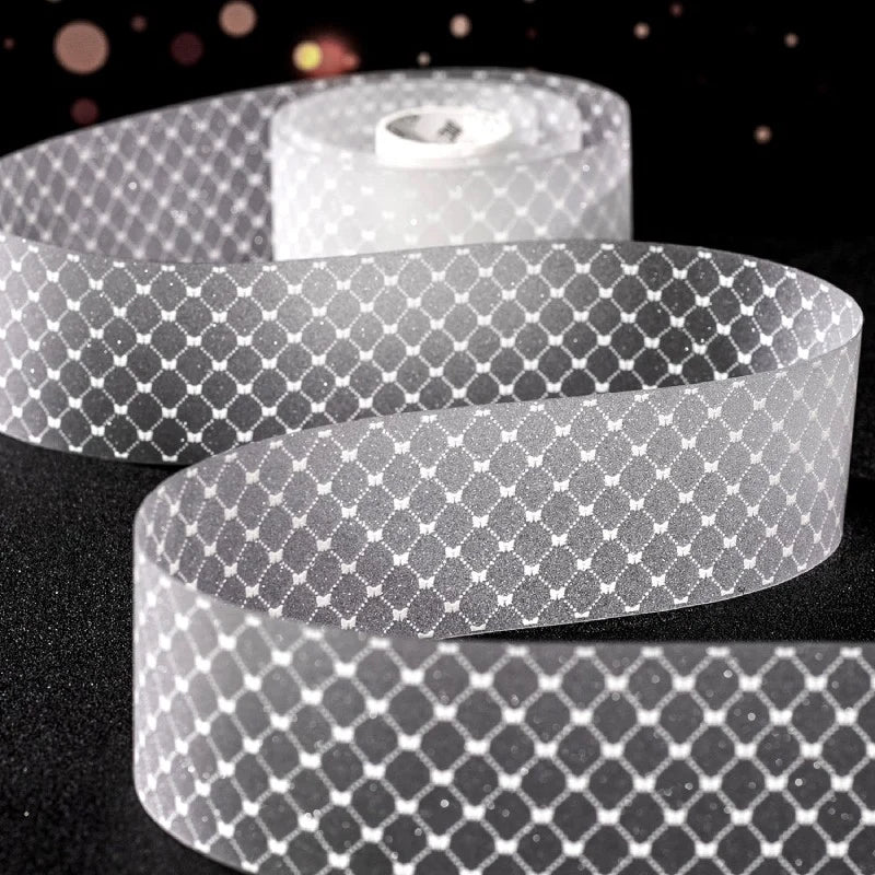 White Mist Floral Note PET Tape