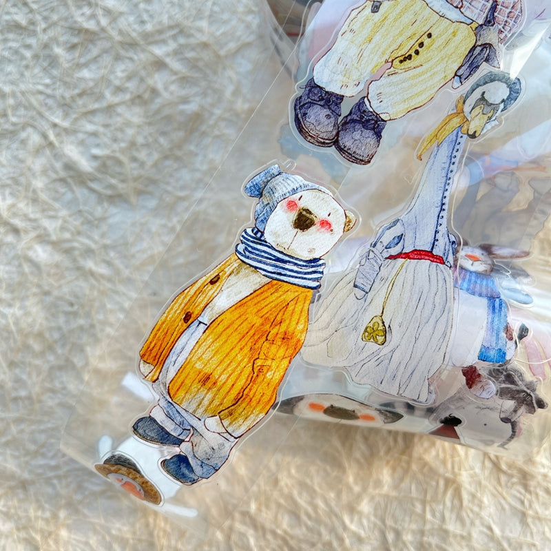 4cm*333cm Cute doll Die Cutting Washi/PET/Fog PET Tape for journaling, scrapbooking and collage