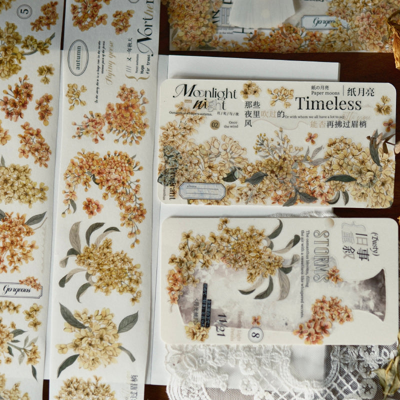 6cm*150cm Flower Language Die Cutting Washi/PET Tape