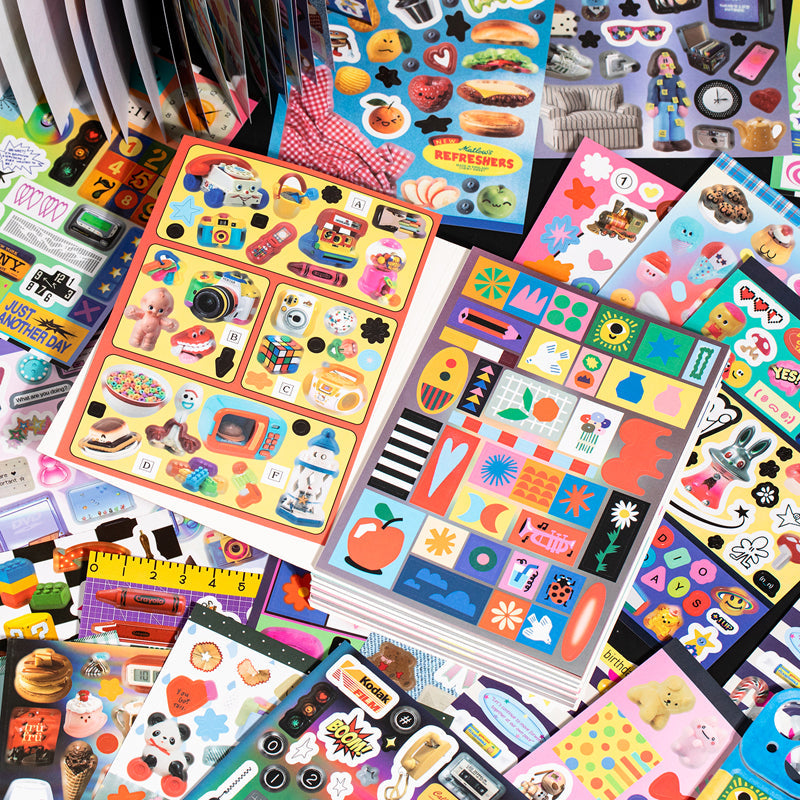 Color Preview Series Sticker Book featuring book, and color designs for journaling, scrapbooking and collage