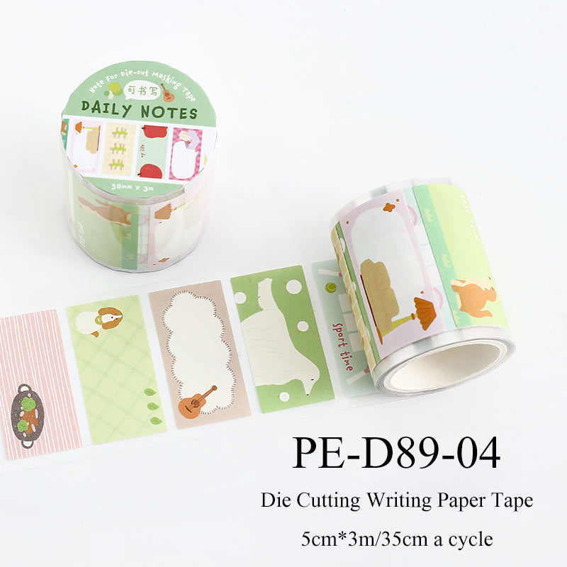 Doudoudi Life Diary Series Die Cutting Writing Paper Tape