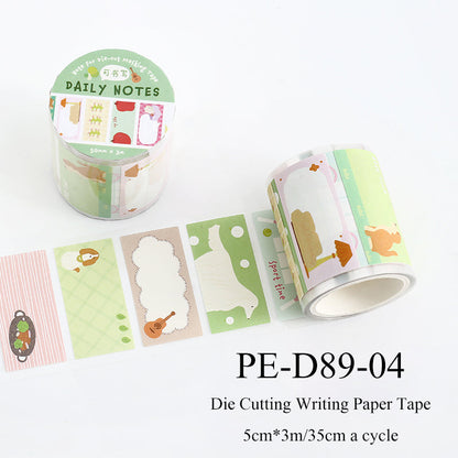 Doudoudi Life Diary Series Die Cutting Writing Paper Tape