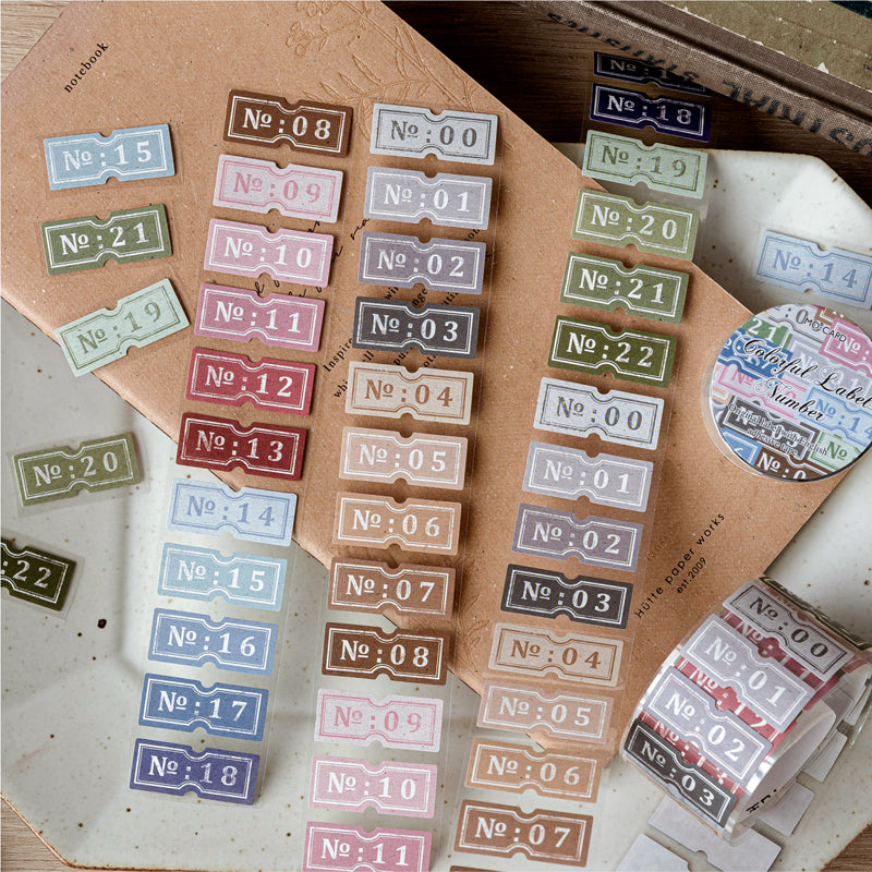 Label Element Series Die Cutting White Kraft Paper Tape featuring white designs for journaling, scrapbooking and collage