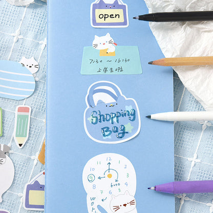 Flat Cat Diary Series Sticker featuring cat designs for journaling, scrapbooking and collage