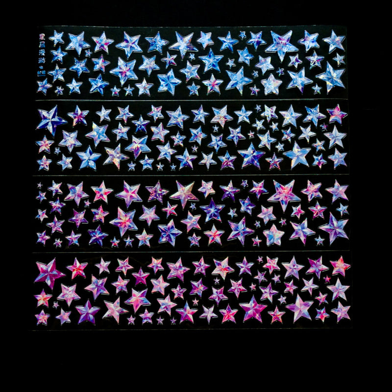 Whole Roll 6cm*5m Star Dust Wandering Die Cutting Shell Light PET Tape