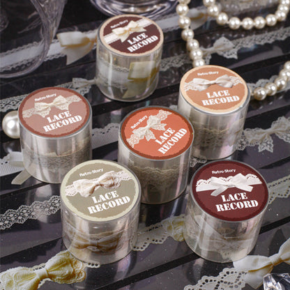 Lace Record Series PET Tape featuring lace designs for journaling, scrapbooking and collage