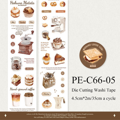 Weekend Coffee Club Series Die Cutting Washi Tape