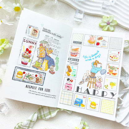 5cm*100cm Sweet Afternoon Die Cutting Washi/PET/Fog PET Tape featuring sweet designs for journaling, scrapbooking and collage