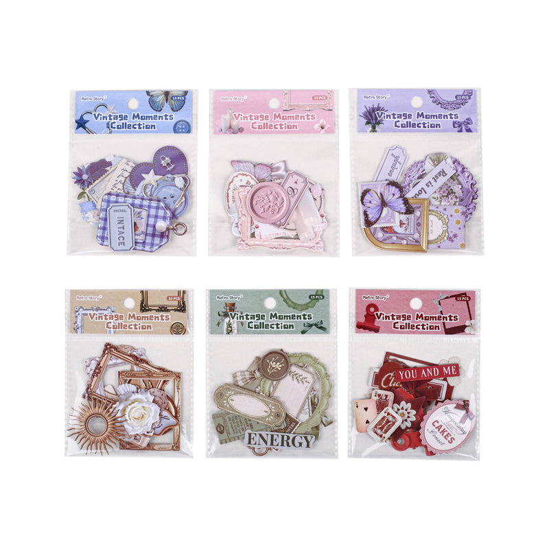 Retro Light Collection Series Sticker featuring retro, and light designs for journaling, scrapbooking and collage