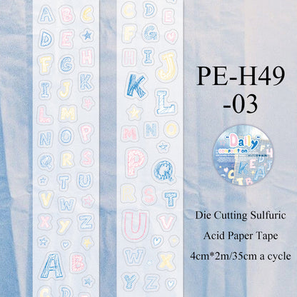 Daily Composition Series Die Cutting Sulfuric Acid Paper Tape