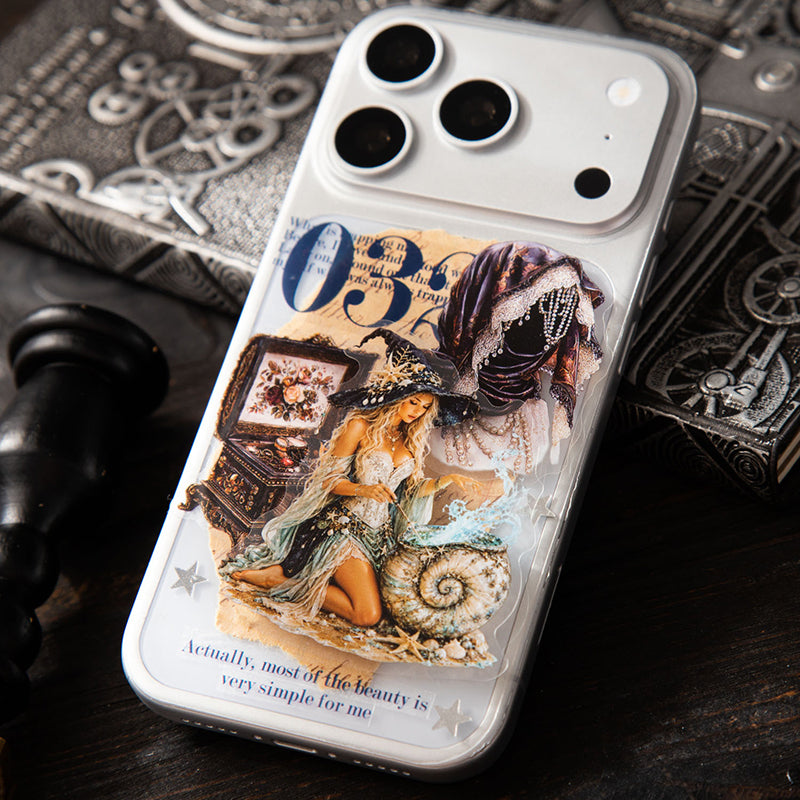 The Four Season Witches Series Sticker featuring sea designs for journaling, scrapbooking and collage