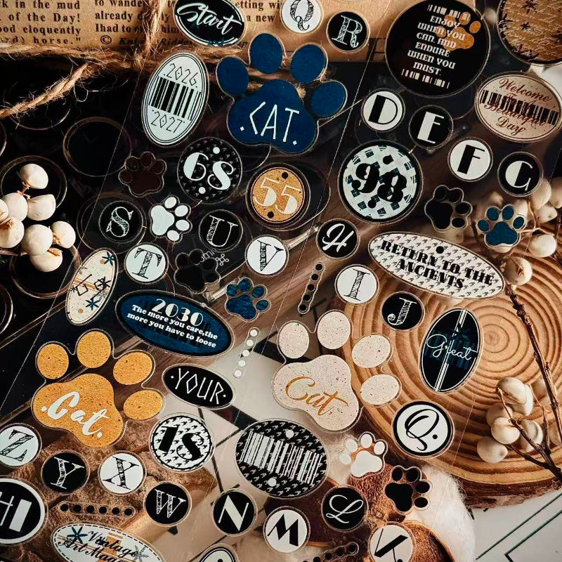 5cm*100cm Circular Labels Set Die Cutting PET Tape for journaling, scrapbooking and collage