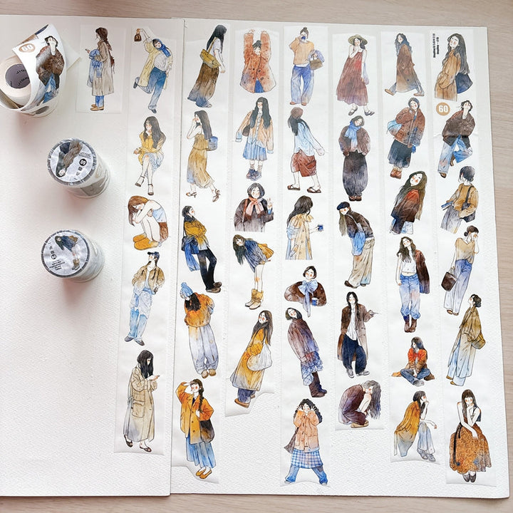 5cm*333cm Little Brown Die Cutting Washi/PET/Fog PET Tape