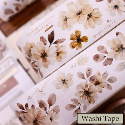 Washi/Ruban adhésif PET 5,5 cm*150 cm Branches jaune chaud Découpe à la forme