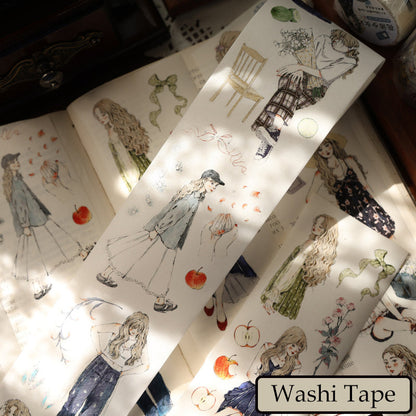 6cm*100cm Story of the Flower Girl Die Cutting Washi/PET Tape