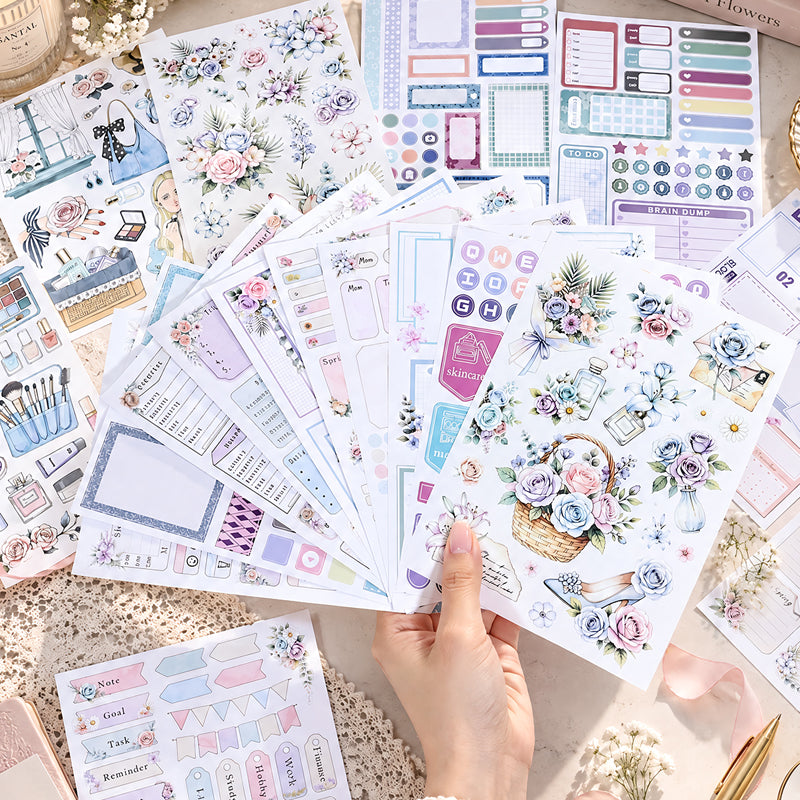Beauty Diary Sticker Book featuring book designs for journaling, scrapbooking and collage