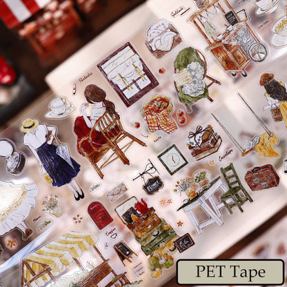 6cm*100cm Leisurely Enjoyment Die Cutting Washi/PET/Fog PET Tape