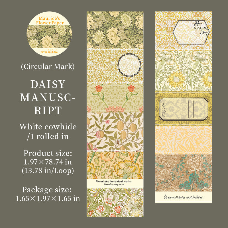 Maurice's flower paper Series Die Cutting White Kraft Paper Tape