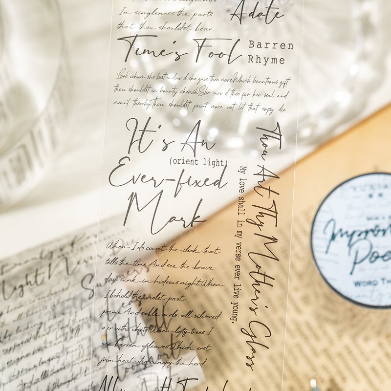 Textual Theatre Series PET Tape for journaling, scrapbooking and collage