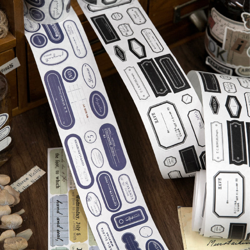 Handwritten Notes Series Die Cutting White Kraft Paper Tape featuring white designs for journaling, scrapbooking and collage