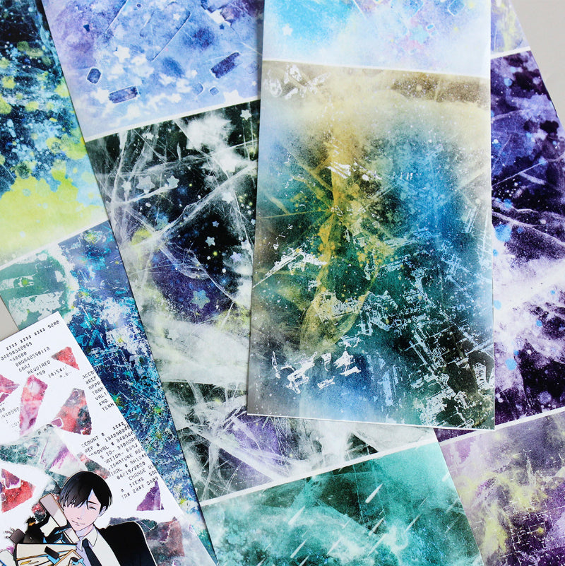 Whole Roll 10cm*5m Past of Stardust Washi Tape featuring star designs for journaling, scrapbooking and collage