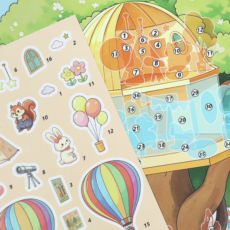 Treehouse Park 3D Sticker featuring house, and tree designs for journaling, scrapbooking and collage