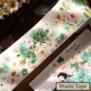Whole Roll 5.5cm*5m Dream Painting green Die Cutting Washi/PET/Shell Light PET Tape