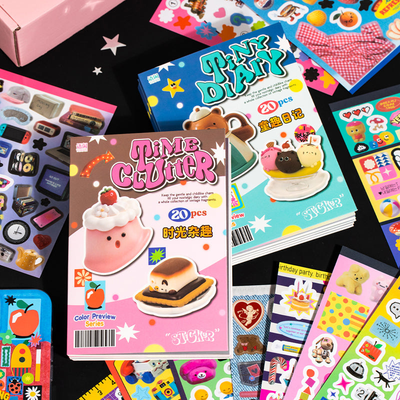 Color Preview Series Sticker Book featuring book, and color designs for journaling, scrapbooking and collage