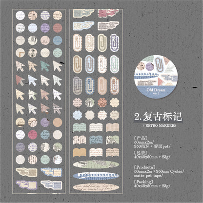 Old Dreams Series Die Cutting Fog PET Tape