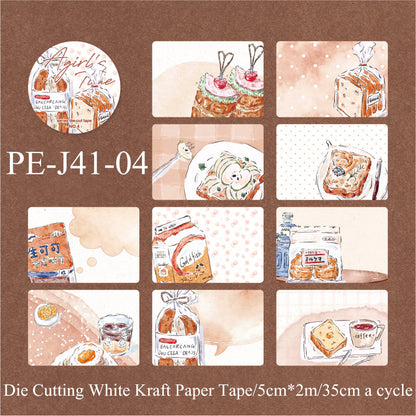 Young Girl Time Series Die Cutting White Kraft Paper Tape