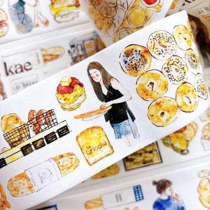 Whole Roll 6cm*5m Bread Girl Die Cutting Washi/PET/Fog PET Tape
