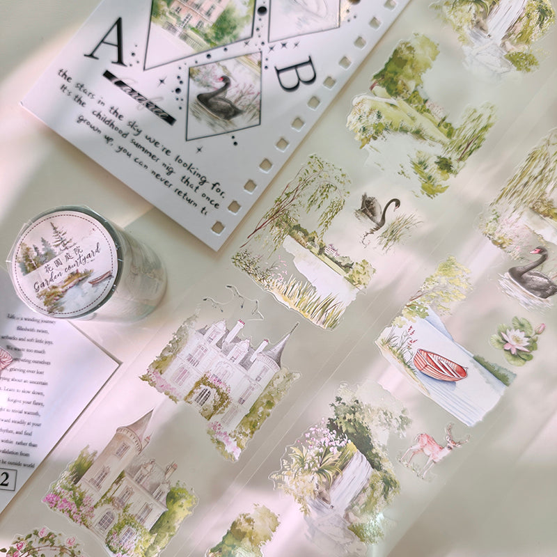 Whole Roll 6.5cm*3m Dreaming Garden Die Cutting PET Tape