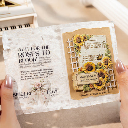 Sunflower Blossom Tale Series Sticker featuring tale, flower, and sun designs for journaling, scrapbooking and collage