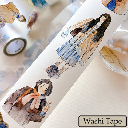 Whole Roll 5cm*10m Little Brown Die Cutting Washi/PET/Fog PET Tape