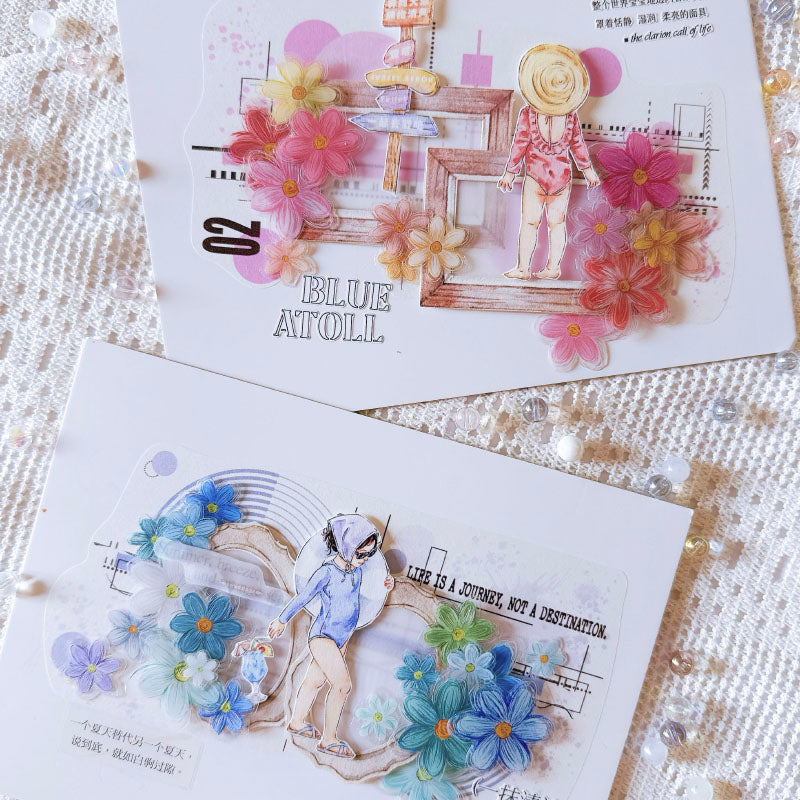 6cm*100cm Go To The Beach Die Cutting Synthetic Paper/PET Tape