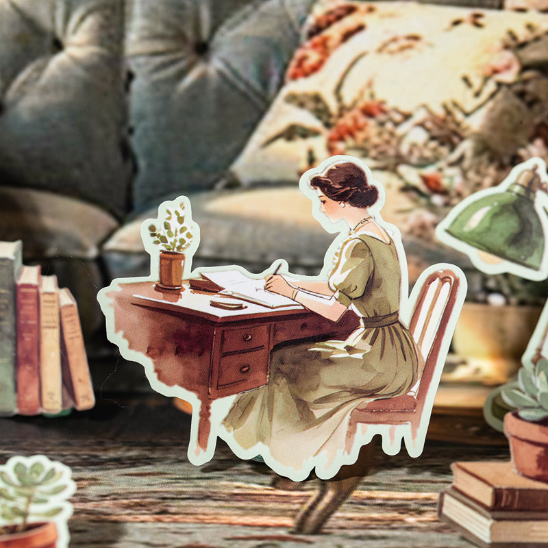 Old Scenes Series Sticker Book featuring old, and book designs for journaling, scrapbooking and collage