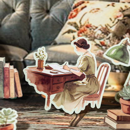 Old Scenes Series Sticker Book featuring old, and book designs for journaling, scrapbooking and collage