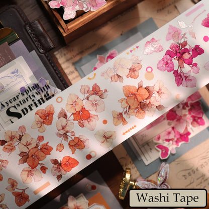 Triangle Flower Fragrance Die-Cutting Washi Tape - Whole Roll 6.5cm×6m