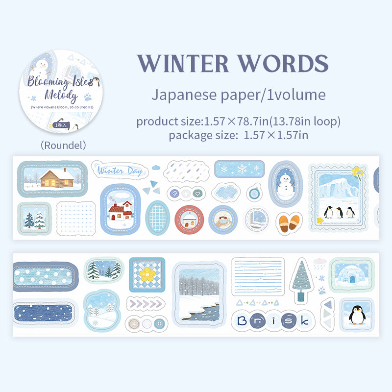 Flower Island Melodies Series Die Cutting Washi Tape