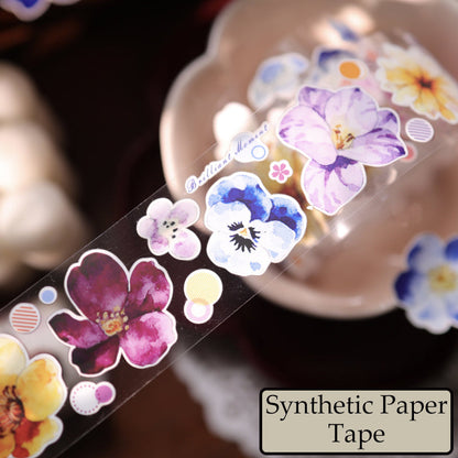 Whole Roll 3.5cm*3m Little Colored Stripes Die Cutting Washi/PET/Synthetic Paper Tape