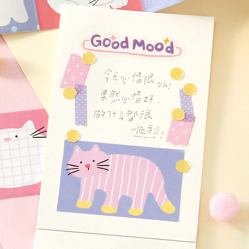 Flat Cat Diary Series Die Cutting Writing Paper Tape