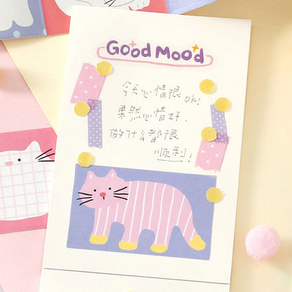 Flat Cat Diary Series Die Cutting Writing Paper Tape