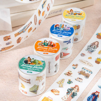 Travel Through Time Series Die Cutting Self-adhesive Tape for journaling, scrapbooking and collage