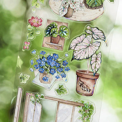 6.5cm*100cm Corner Forest Die Cutting Shell Light PET Tape featuring forest, and light designs for journaling, scrapbooking and collage