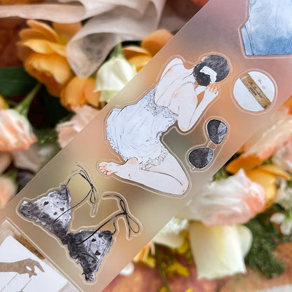 5cm*333cm Secret Die Cutting Washi/PET/Fog PET Tape featuring secret designs for journaling, scrapbooking and collage