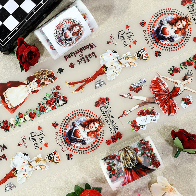 Queen Chess Game Fog PET Tape for journaling, scrapbooking and collage