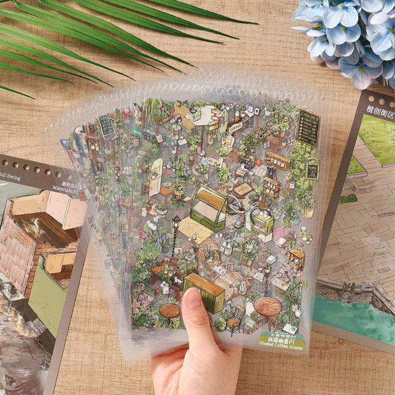 Forest Travel Series 3D Sticker Book featuring forest, and book designs for journaling, scrapbooking and collage
