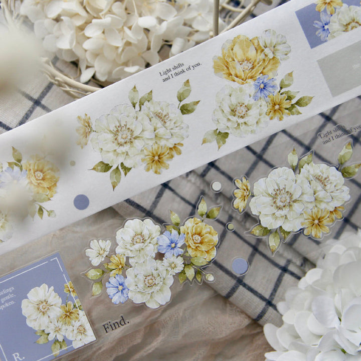 5.5cm*125cm Glamorous Rose Die Cutting Washi/PET Tape