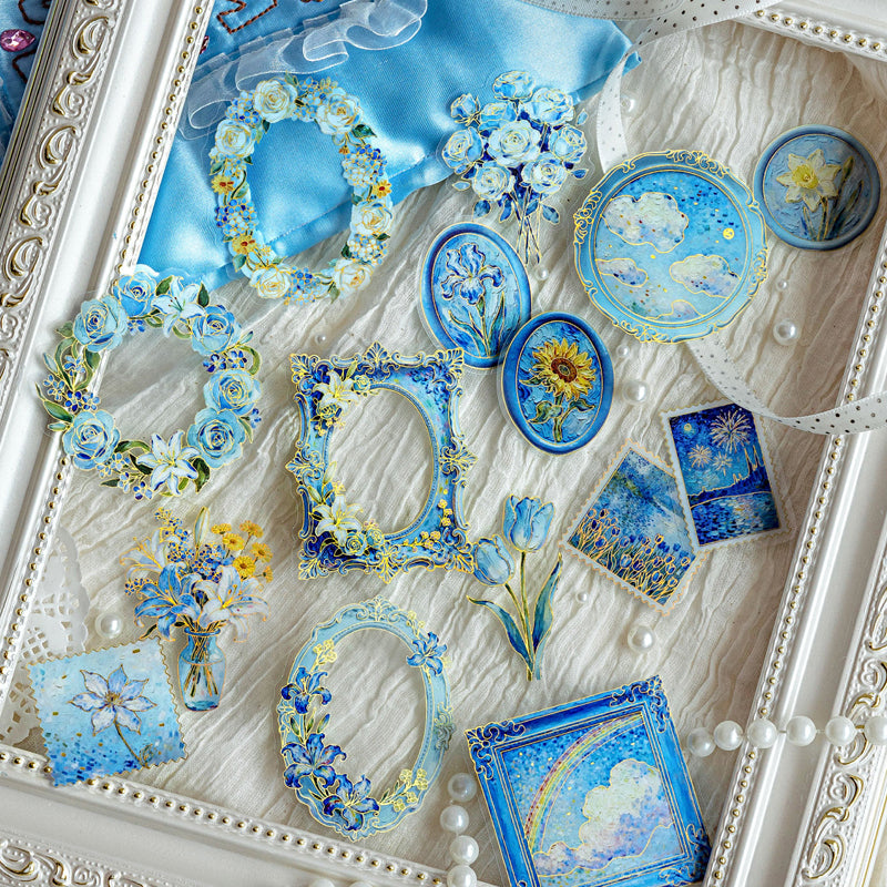 Oil Painting Floral Sentiment Series Sticker featuring floral designs for journaling, scrapbooking and collage